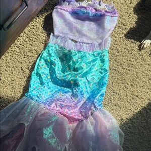 Disney Girls Mermaid Costume Dress - Aqua, Purple & Pink Iridescent